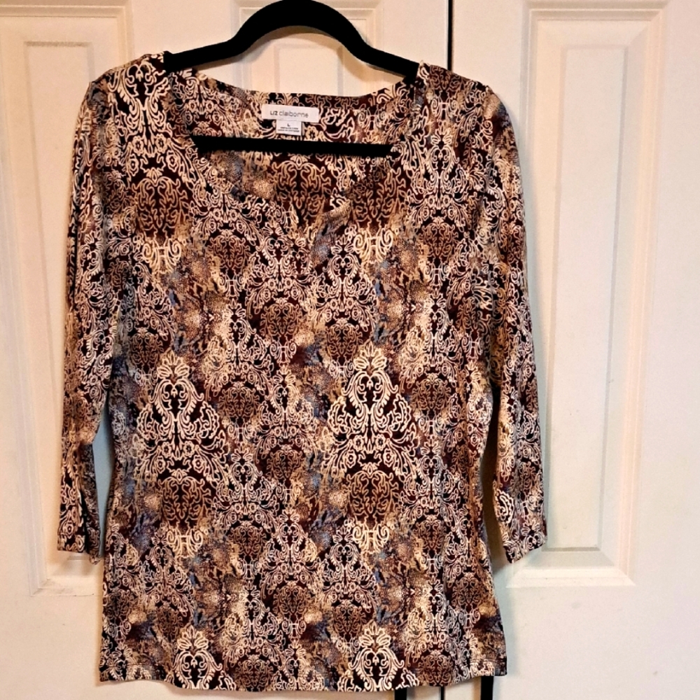 Liz Claiborn Elegant Patterned Women's Top